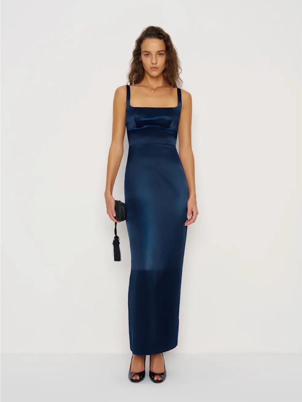 Reformation Ambre 100% Silk Maxi Dress Midnight Size 2 Formal Wedding